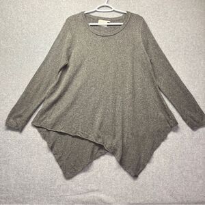 INAE‎ Collection Women’s Asymmetrical Sweater Top Gray Wool Cashmere Blend M